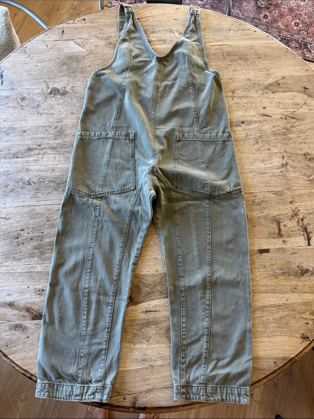 We The Free Olive Utility Relaxed Denim Overalls